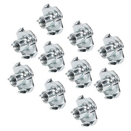 Gedotec Drive-in nut, wood threaded insert for attaching, press-in nut for adjusting screws and adjustment screws, H8045, thread M8, galvanised steel, pack of 10, threaded sleeves for hammering in