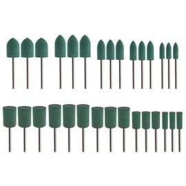 Create idea Pack of 30 Rubber Polishing Bits, Cylindrical Conical Polishing Tip, 3 mm Mandrel, 4 mm, 6 mm, 8 mm, 10 mm, 12 mm Head for Grinding, Polishing