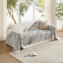 Maymiss Boho Couch Cover Washable Sectional Couch Covers for Dogs Reversible Sofa Slipcover for 2 or 3 Cushion Couch Pet Friendly Furniture Protector (1# Heise, 71" x 134")