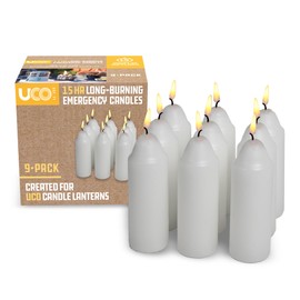 9-Hour White Candles for UCO Candle Lanterns, Long-Burning Candles for Outdoor, Camping, Prepping Supplies and Emergency Preparedness