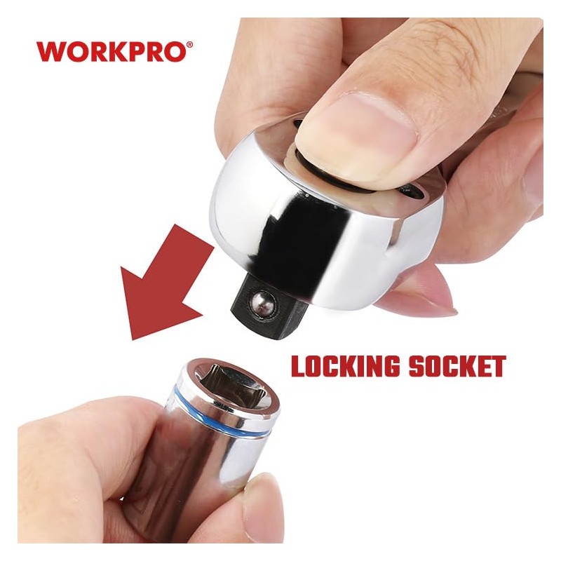 WORKPRO WP271006 1/2DR Drive-Angle Quick Release Ratchet Handle 90 Gear