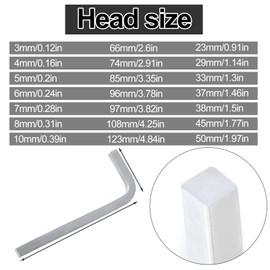 PEUTIER 7pcs Square Head Wrench Set, 3/4/5/6/7/8/10mm L-Shaped Wrench Chrome Vanadium Steel Square Head Screwdrivers Kit Tool Square Key for Pocket Hole Screws