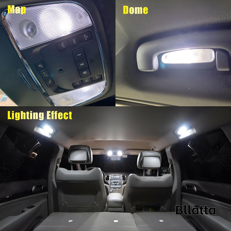 Bllatta 16pcs White 6000K LED Interior Light Kit for Dodge