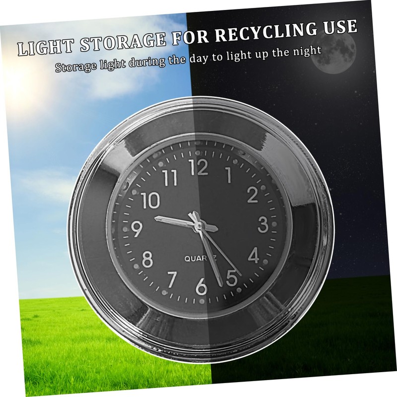 Vaguelly Set of 2 22-25mm Motorcycle Handlebar Thermometer Clock Night-Reading