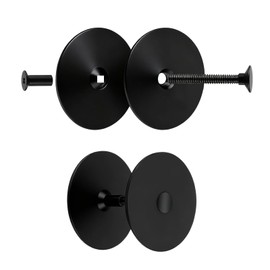 Sissatthai 2 Set Door Hole Cover Plate 2-5/8" Deadbolt Cover Plate, Stainless Steel Door Knob Hole Covers Black Deadbolt Lock Covers Holes Filler Plates