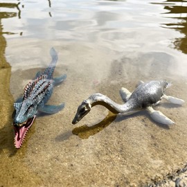 Gemini&Genius Mosasaurus Plesiosaurus Dinosaur Shark Toys - Sea Monster Well Made Figurines - Gifts, Collections and Room Decor for Kids