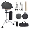 Seteol Drum Practice Pad Set, 12 Inch Double Sided Silent