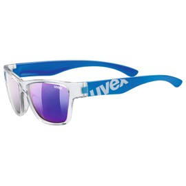 uvex Sportstyle 508 - Sunglasses for Kids - Mirrored Lenses - incl. Headband - Clear Blue/Blue - One Size