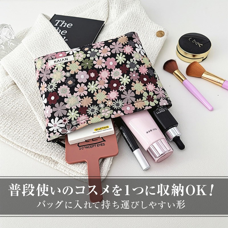 Constlia Makeup Pouch, Perfect for Travel and Carrying, Fabric Makeup