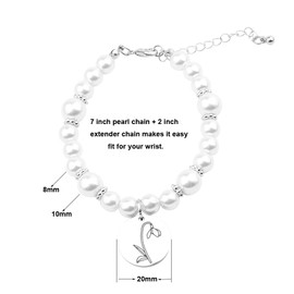 January Birth Month Jewelry Gifts Birth Flower Pearl Bracelet Birthday Gift for Her (Snow Drop-Jan.) …