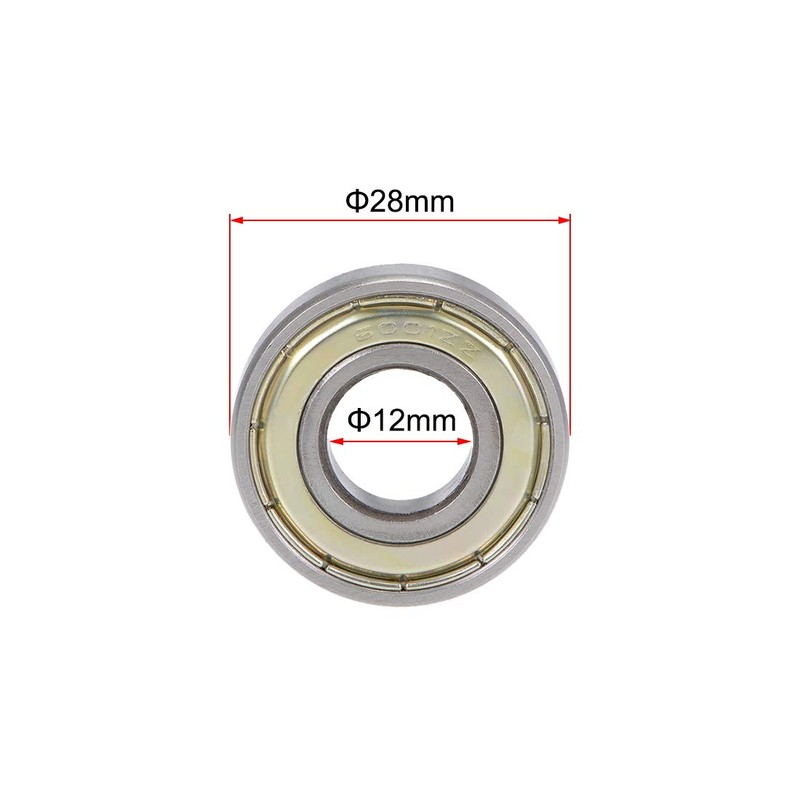 sourcing map 6001ZZ Deep Groove Ball Bearings Z2 12mm x