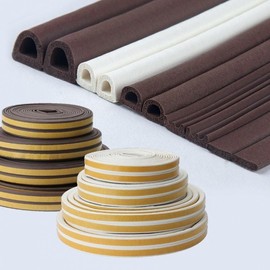 Weatherstrip Window Gap Filler (I, E, D Type) - Large, Soundproof, Windproof, Anti-collision, Waterproof Moisture-proof Large D-Brown