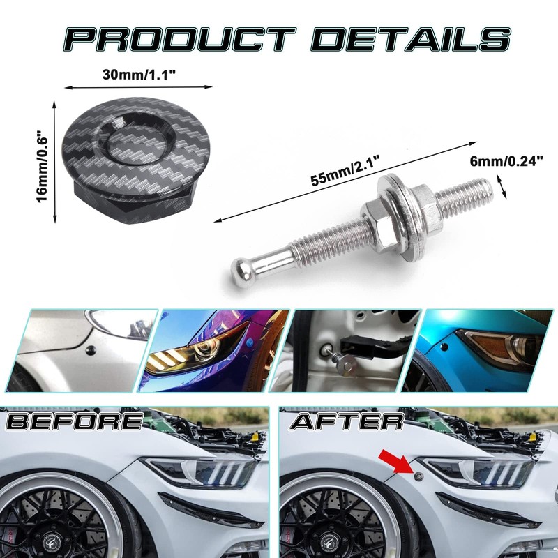 Xotic Tech Bumper Hood Lock Lid Kit Push Button Quick