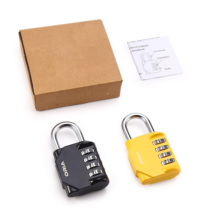 Upgraded Version Combination Lock, [2 Packs] 4 Digit Re-settable Security