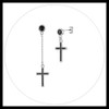 PROSILVER Asymmetric 925 Silver Cross Stud Earrings with Cubic Zirconia,