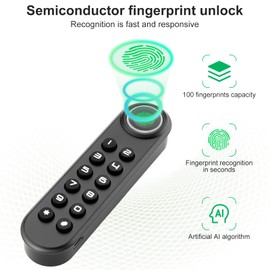 Fingerprint Cabinet Lock, Smart Electronic Cabinet Locks, Combination Password Drawer Lock with USBKEY Suitable for Office Cabinet, Wardrobes, Liquor, Weapon Storages and etc-ABS Lock Case