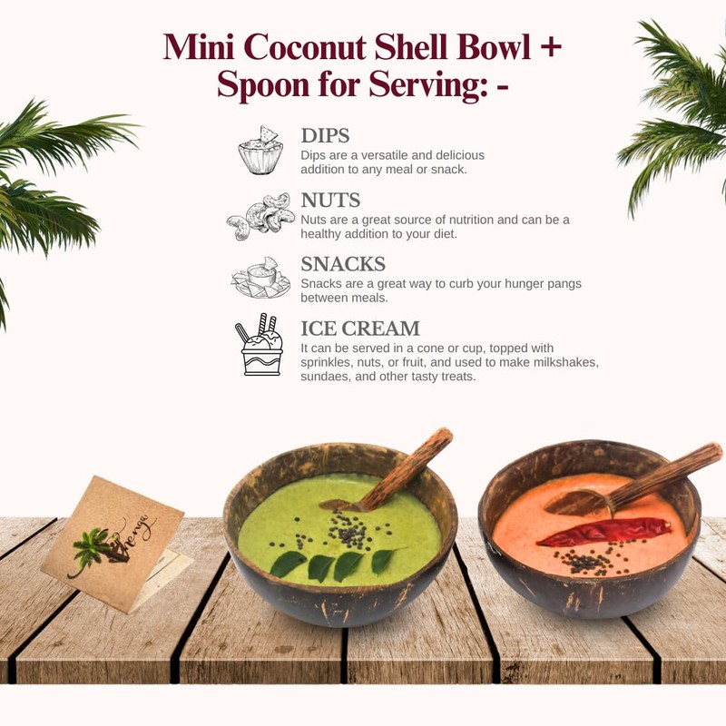 Thenga Artisan Mini Coconut Shell Bowl, 150 ML, Brown |