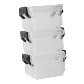 CORHAD 3PCS Box Transparent Mini Storage Box Versatile Plastic Organiser with Lid for Home Use Easy to Clean for Make Up and Cosmetic Storage Desktop Display