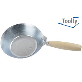 Toolty Masonry Scoop, Construction Pan - 185mm (7.28") - Wooden Handle - Galvanized Steel - Plaster, Water, Hand Tools, DIY - TLTY-0415