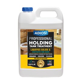 ADIOS! RV Holding Tank Treatment and Deodorizer - Digests Waste, Tissue, Paper for Gray and Black Tanks - 1 Gallon (128oz)