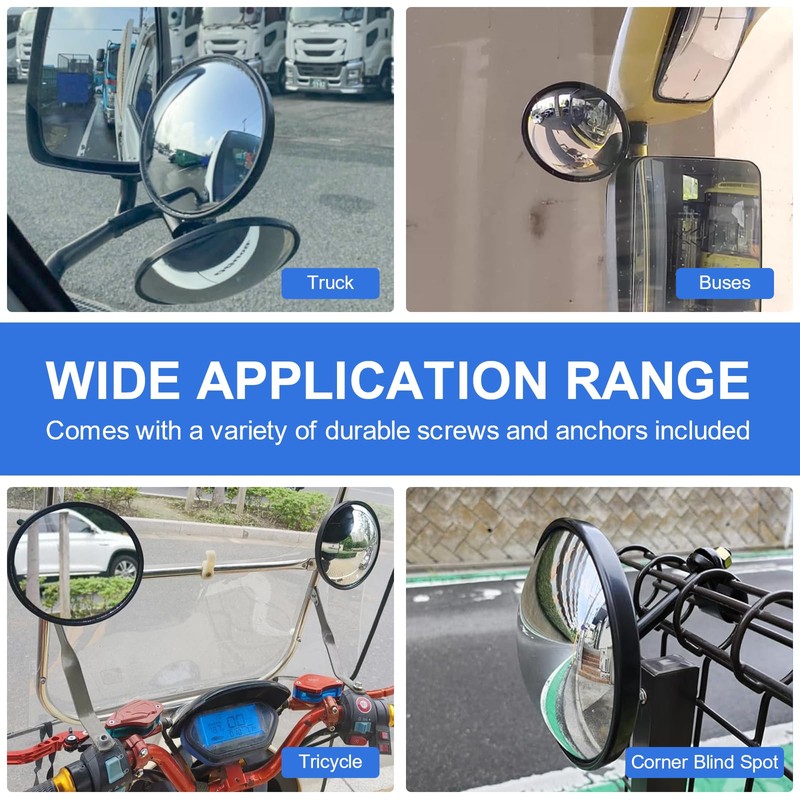 Truck Blind Spot Mirror,5.7" Large Arc HD Glass Convex Wide