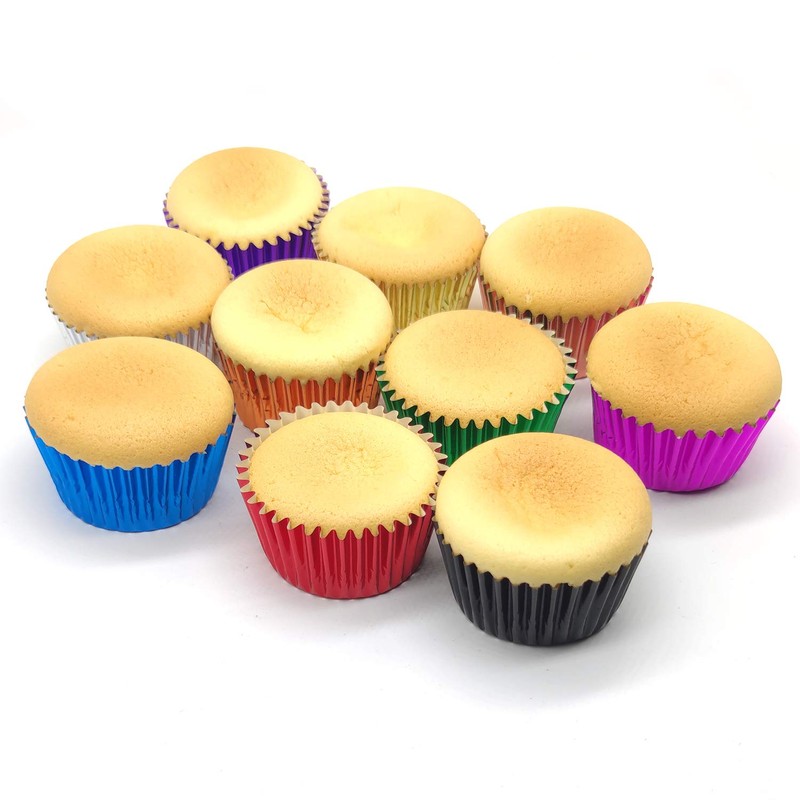Mombake Standard Rose Gold Foil Cupcake Cases Liners Muffin Baking