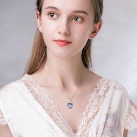 VONALA Elephant Urn Necklaces for Ashes, 925 Sterling Silver Elephant Jewelry for Ashes for Women, Sterling Silver, Cubic Zirconia