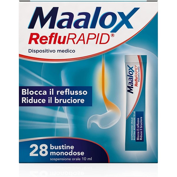 Maalox Reflurapid Maalox Reflux, 28 Single Dose Sachets, Lactose Free, Gluten Free