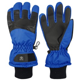 N'Ice Caps - Guantes de invierno impermeables para niños, azul rey (Royal Blue Stripe), 10-12 Años