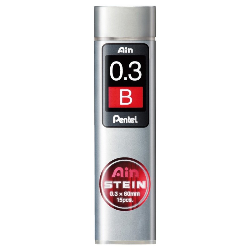Pentel Sharp Lead, Ein Stein, 0.3 B, XC273B-3P, Pack of