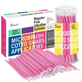 Le Unimedi 르 유니메디 400PCS/박스 면봉 일회용 마이크로 어플리케이터 브러시 화장품 2.0mm 핑크 [2.5mm Green] Le Unimedi 400PCS/Box Cotton Swab Disposable Micro Applicator Brush Cosmetics 2.0mm Pink [2.5mm Green]