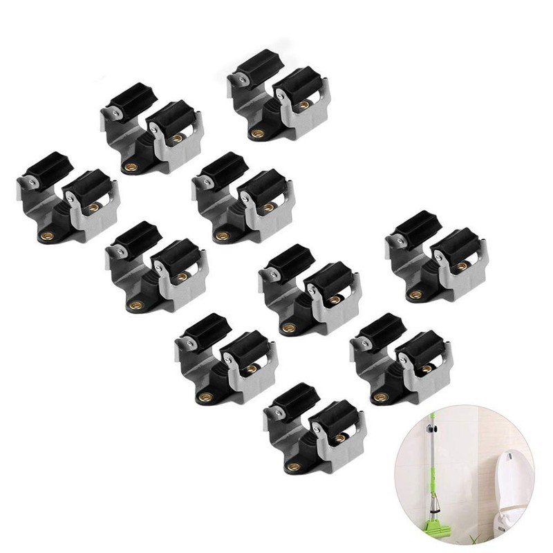 CooFel Broom Holder Wall Mount 10 Pack Heavy Duty Metal