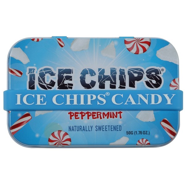ICE CHIPS Xylitol Candy Tins (Peppermint, 6 Pack) - includes BAND as shown