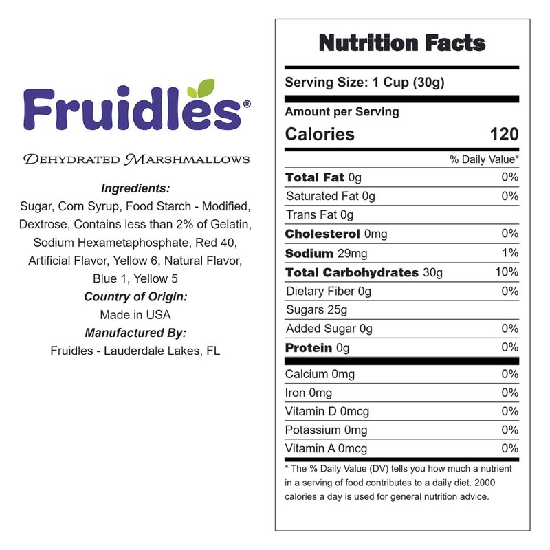 Fruidles Multicolor Mini Dehydrated Marshmallows in Resealable Bag - for