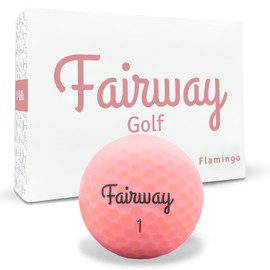 Fairway Golf Flamingo Premium Matte Pink Golf Balls | 2-Piece Soft Feel for Longer Distance and Straighter Shots | 1 Dozen (12 Balls) | Ideal for Slower Swing Speed or Beginners