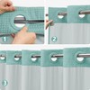 PILOTSHARK No Hook Waffle Weave Shower Curtain Set with Snap-in