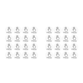 ABOOFAN 2sets Button Label Sticker Switch Nail Stickers Press Decal Press Sticker Door Signs Press to Open Door Stickers Door Press Sign Press Signage Press Label PVC Transparent 24pcs*2