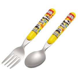 Skater SFR1 Tomica Boy Spoon and Fork Set, Cutlery, Dishwasher Safe, Made in Japan