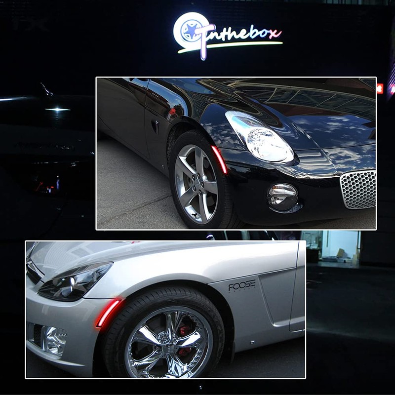 GTINTHEBOX Red Lens Red LED Front Side Marker Lamps Compatible