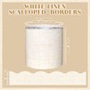 Fullhawl 65.6 Ft White Linen Bulletin Board Border, Classroom Scalloped