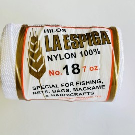 OMEGA Color Blanco Hilos La Espiga Nylon 100% No. 18 7 Oz Para Joyeria Artesanal New