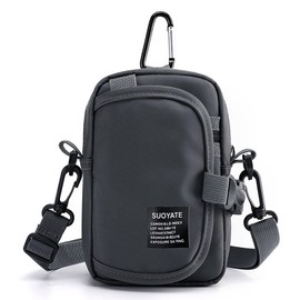 Long Keeper Small Shoulder Bag Mens Hiking Bumbag Belt Bag with Key Hook Belt Loop Multifunctional Cross Body Bag Sports Outdoor Waist Bag EDC Pouch Phone Bag