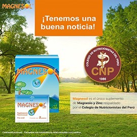 Suplemento de magnesio - Cloruro de magnesio con óxido de zinc - Forma de polvo - 260 mg / 33 bolsitas 1 paquete