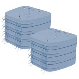 Iristykilin17'' x 16'' x 2.5"Thick Chair Cushions for Dining Chairs, 8 Pack WaterProof Easy Clean Kitchen Chair Pads with Ties and Non-Slip Backing - 30D High Elastic Foam Soft Kitchen Chair Cushions