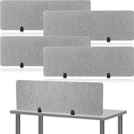 Yaomiao 4 Pack Acoustic Desk Divider Soundproof Desk Privacy Panel Freestanding Desk Partitions Sound Absorbing Desk Divider for Office Reduce Noise and Visual Distractions 47.3" x 16" (Light Gray)