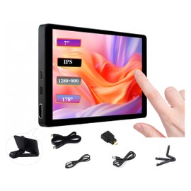 7inch Capacitive Touch Screen IPS Display 1280×800 Resolution Compatible with Raspberry Pi 5/4B/3B+/3B/Zero/Zero W/Zero 2W/Pico/Pico W/Pico 2, Jetson Nano/RDK X3/VisionFive2/Windows/Smartphone
