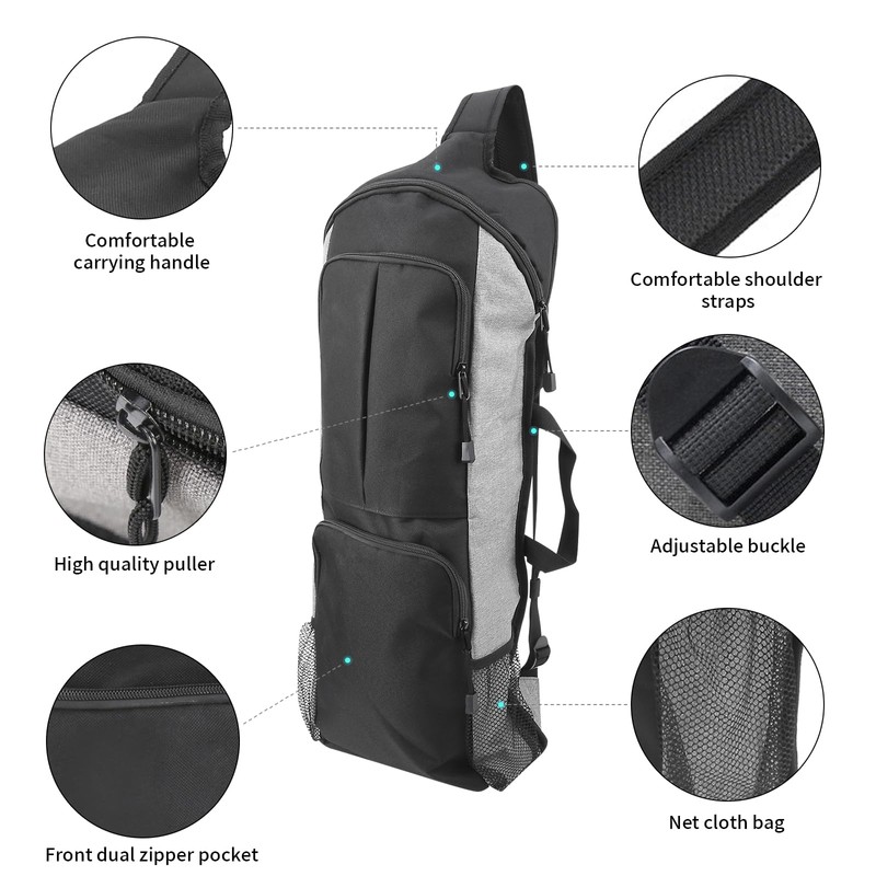 Yoga Backpack, Yoga Mat Bag, Multifunction Gym Backpack with Large
