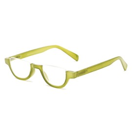 The Shay Colorful Semi-Rimless Half Reader Reading Glasses, 2.25 Green