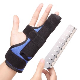 Pinky Finger Splint, Boxer Fracture Splint, Broken Finger Splint, 4th and 5th Fingers Brace Support for Straightening, Stabilizer for Dislocated, Arthritis, Mallet Finger, Fits Left or Right Hand, S/M