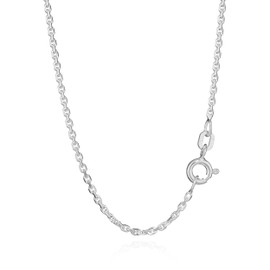 NKlaus Anchor Chain Diamond-Coated 925 Sterling Silver Necklace 1.70 mm Wide Necklace, Sterling Silver